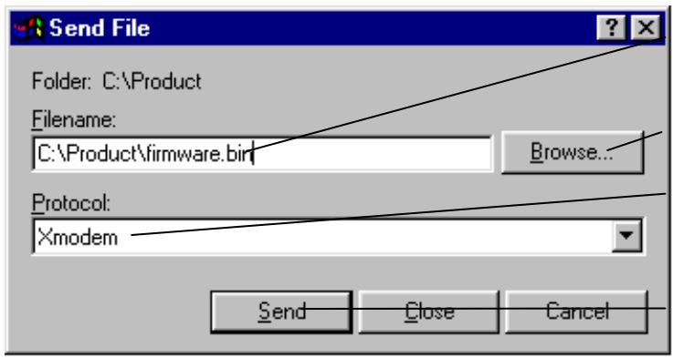 ZYXEL PRESTIGE 202H - Example Xmodem Firmware Upload Using HyperTerminal - 1