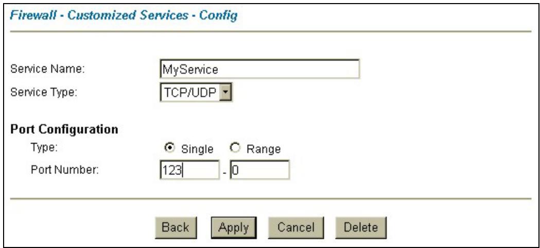 ZYXEL PRESTIGE 202H - Example Firewall Rule - 2