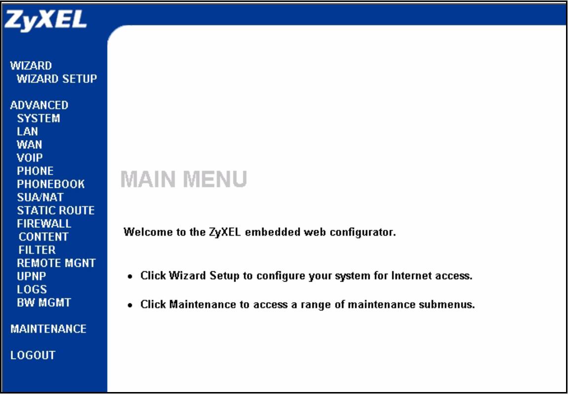 ZYXEL PRESTIGE 2302RL - Navigating the Prestige Web Configurator - 1