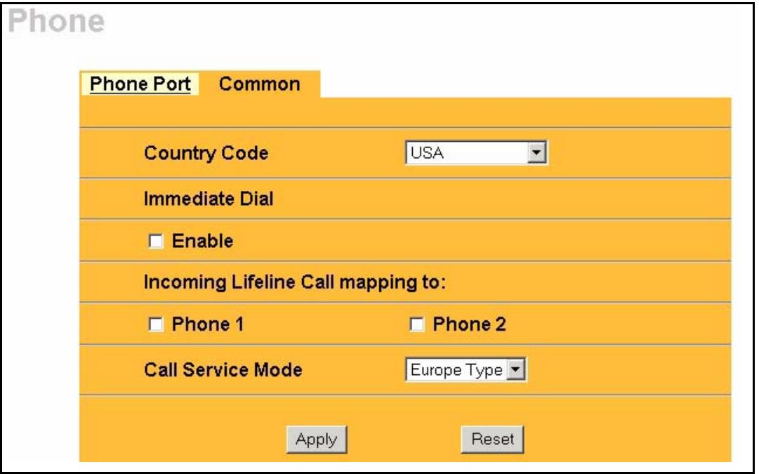 ZYXEL PRESTIGE 2302RL - Common Phone Configuration - 1