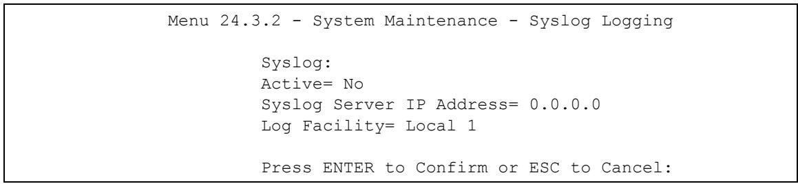 ZYXEL PRESTIGE 2302RL - Syslog Logging - 1