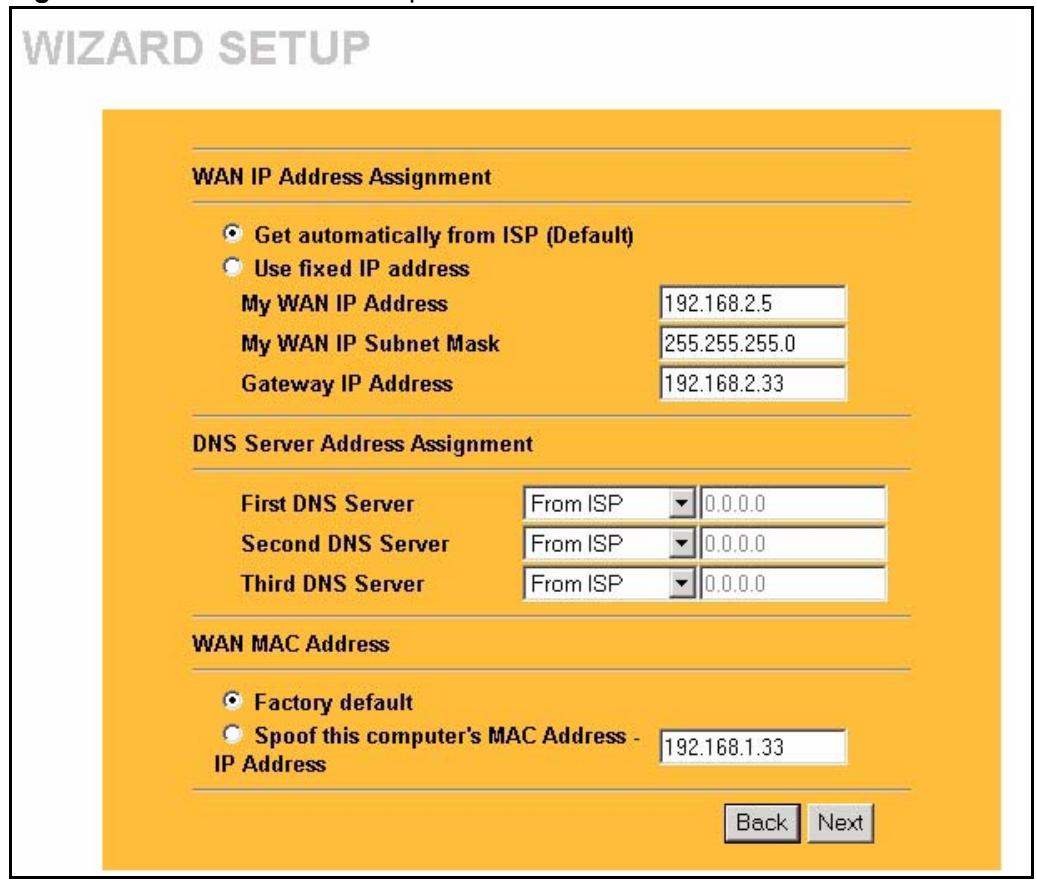 ZYXEL PRESTIGE 2302RL - Wizard 3: WAN Setup - 1