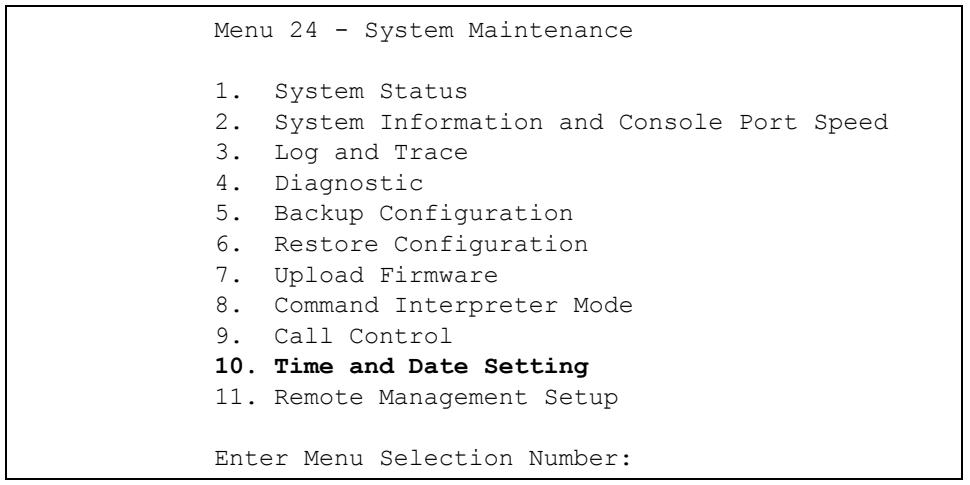 ZYXEL PRESTIGE 2302RL - Time and Date Setting - 1