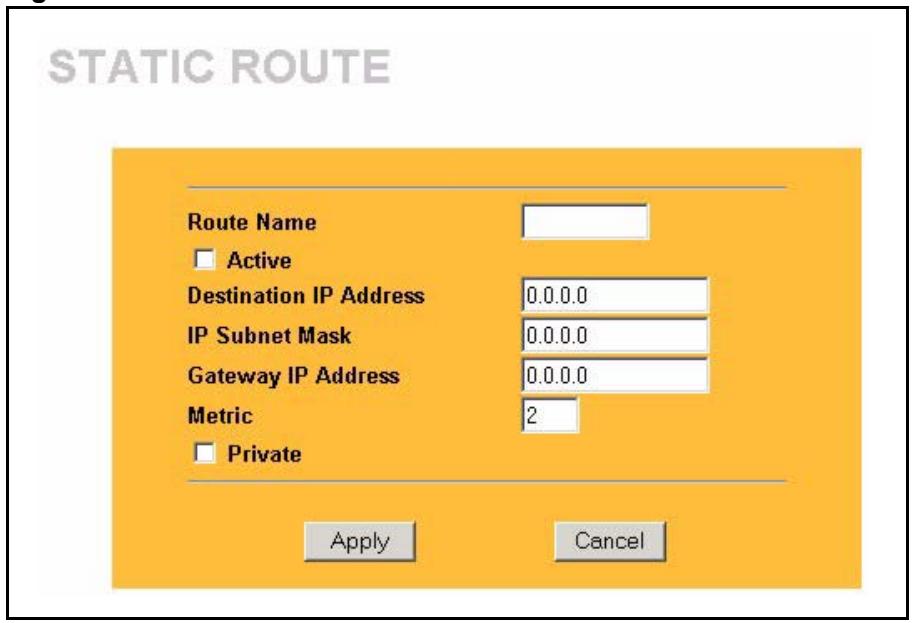 ZYXEL PRESTIGE 2302RL - Configuring a Static Route Entry - 1