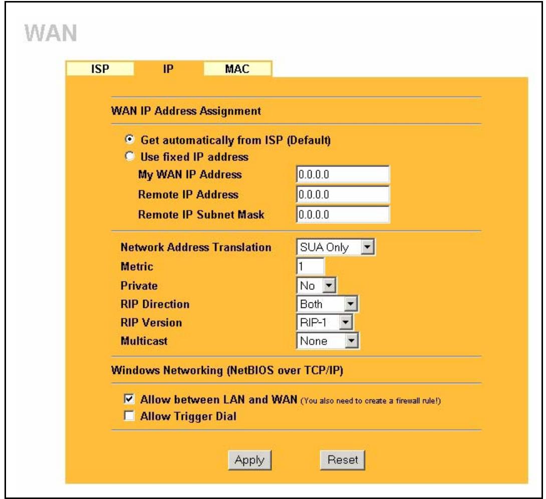 ZYXEL PRESTIGE 2302RL - Configuring WAN IP - 1