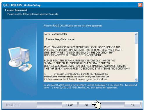 ZYXEL PRESTIGE 623 - Installation du logiciel/pilote USB sous Windows 2000/XP - 3