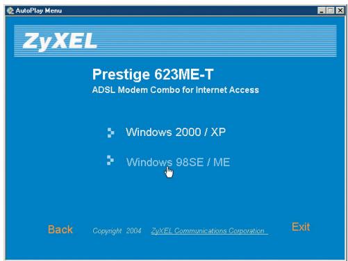 ZYXEL PRESTIGE 623 - Installation du logiciel/pilote USB sous Windows 98SE/ME - 2
