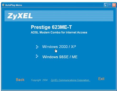 ZYXEL PRESTIGE 623 - Installation du logiciel/pilote USB sous Windows 2000/XP - 2