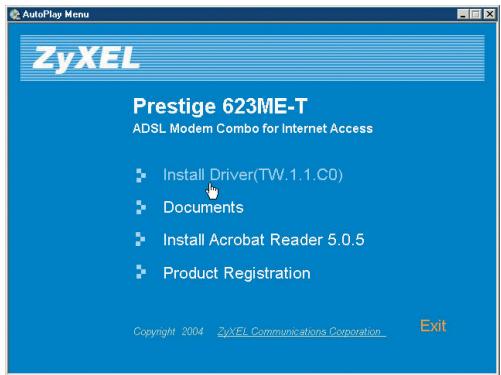 ZYXEL PRESTIGE 623 - Installation du logiciel/pilote USB sous Windows 98SE/ME - 1