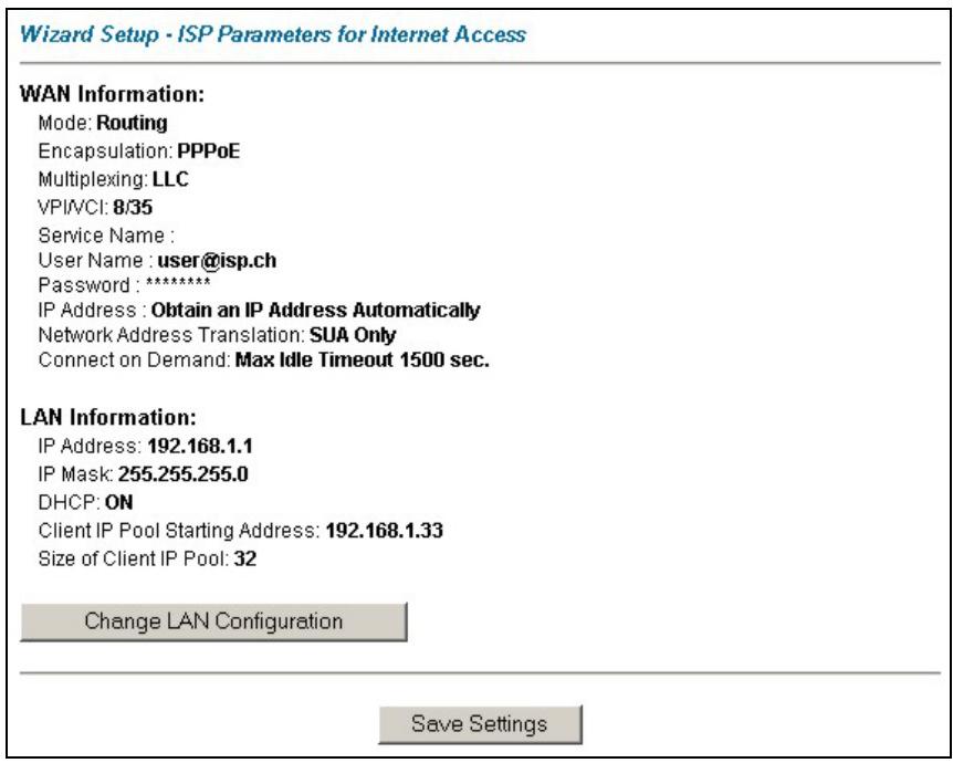 ZYXEL PRESTIGE 650H - Wizard Setup Configuration: Third Screen - 1