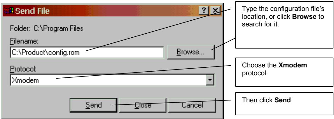 ZYXEL PRESTIGE 650H - Uploading a Configuration File Via Console Port - 1