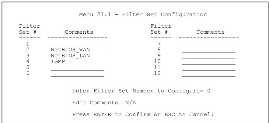 ZYXEL PRESTIGE 652HI - Configuring a Filter Set for the Prestige 652H/HW - 1