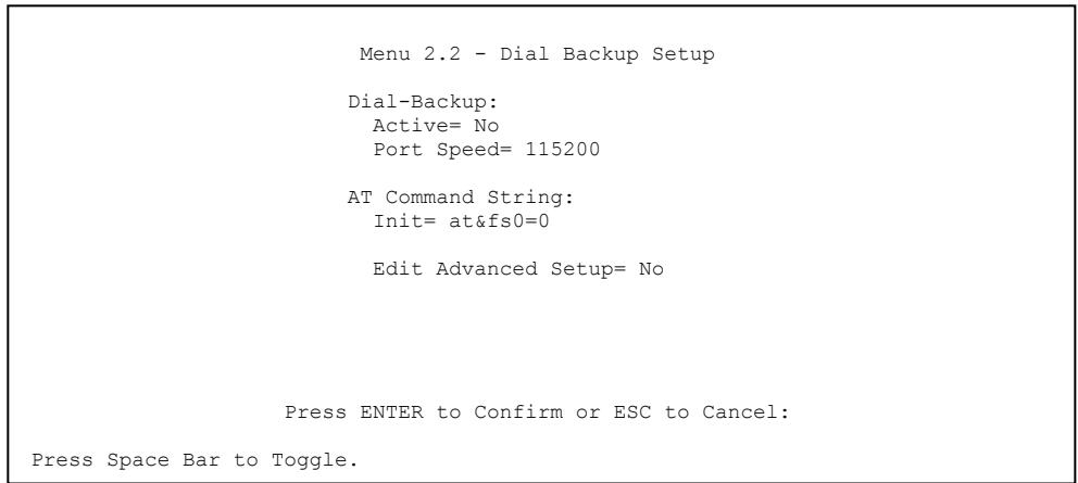 ZYXEL PRESTIGE 652HI - Configuring Dial Backup Setup - 1