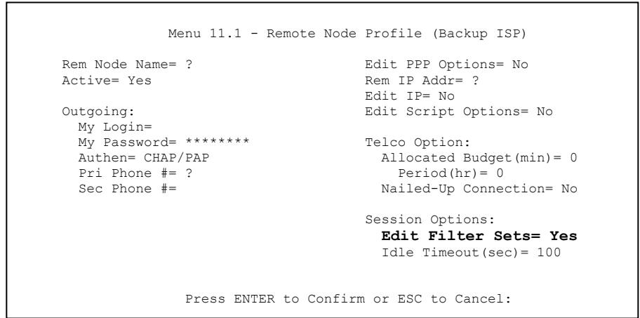 ZYXEL PRESTIGE 652HI - 24.10Remote Node Filter - 1