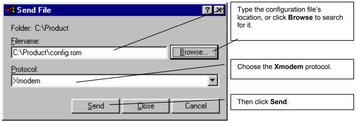 ZYXEL PRESTIGE 652HI - Example Xmodem Configuration Upload Using HyperTerminal - 1
