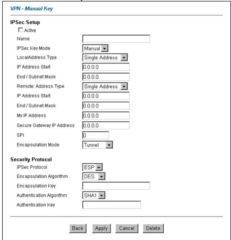 ZYXEL PRESTIGE 652HI - 17.13Configuring Manual Key - 1