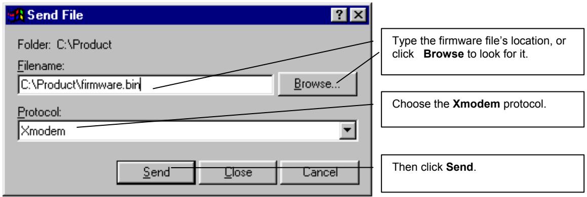 ZYXEL PRESTIGE 652HI - Example Xmodem Firmware Upload Using HyperTerminal - 1