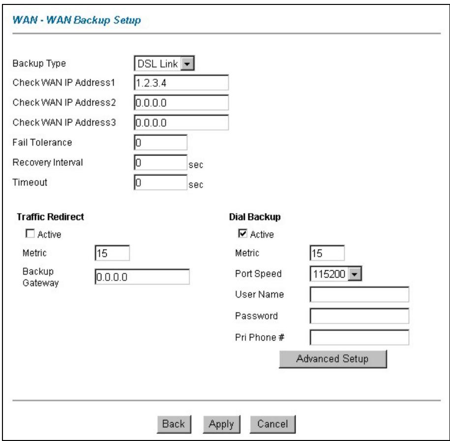 ZYXEL PRESTIGE 652HI - Configuring WAN Backup - 1