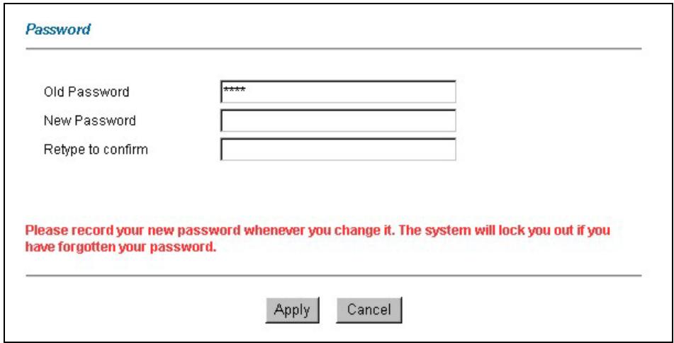 ZYXEL PRESTIGE 652HI - Configuring Password - 1