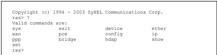 ZYXEL PRESTIGE 652HI - Command Interpreter Mode - 1