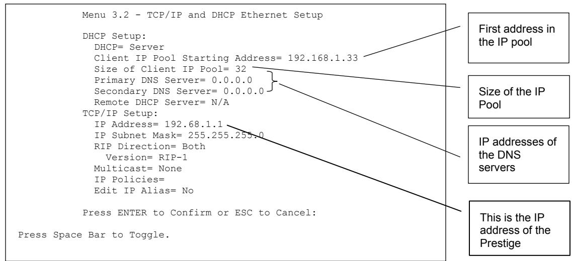 ZYXEL PRESTIGE 652HI - TCP/IP Ethernet Setup and DHCP - 1