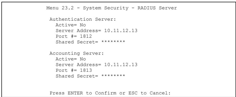 ZYXEL PRESTIGE 652HI - Configuring External RADIUS Server - 2