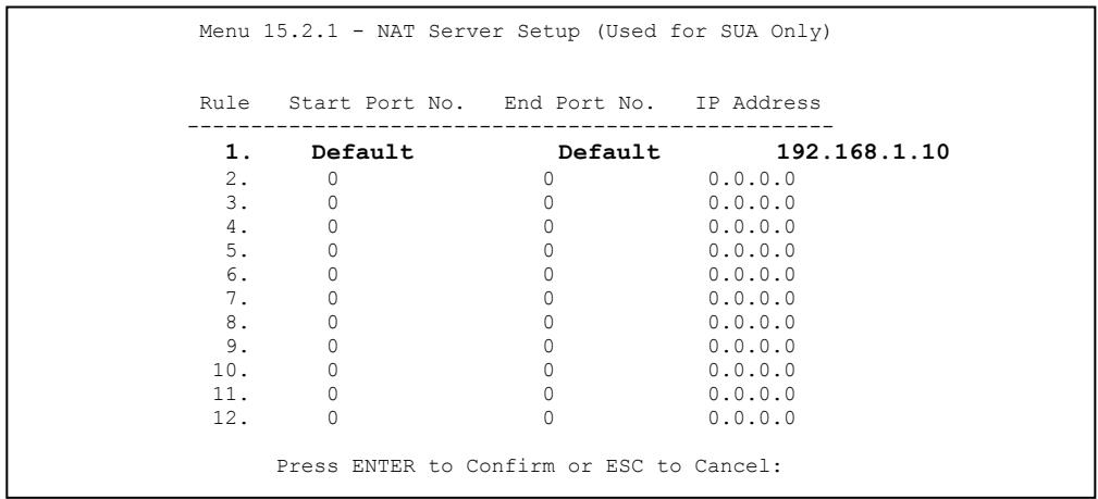 ZYXEL PRESTIGE 652HI - Example 2: Internet Access with an Inside Server - 2