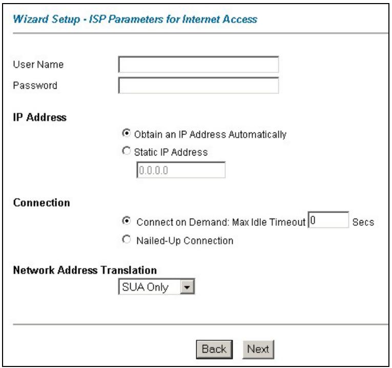 ZYXEL PRESTIGE 652HI - Wizard Setup Configuration: Second Screen - 4