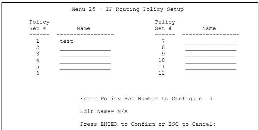 ZYXEL PRESTIGE 652HI - IP Routing Policy Setup - 1