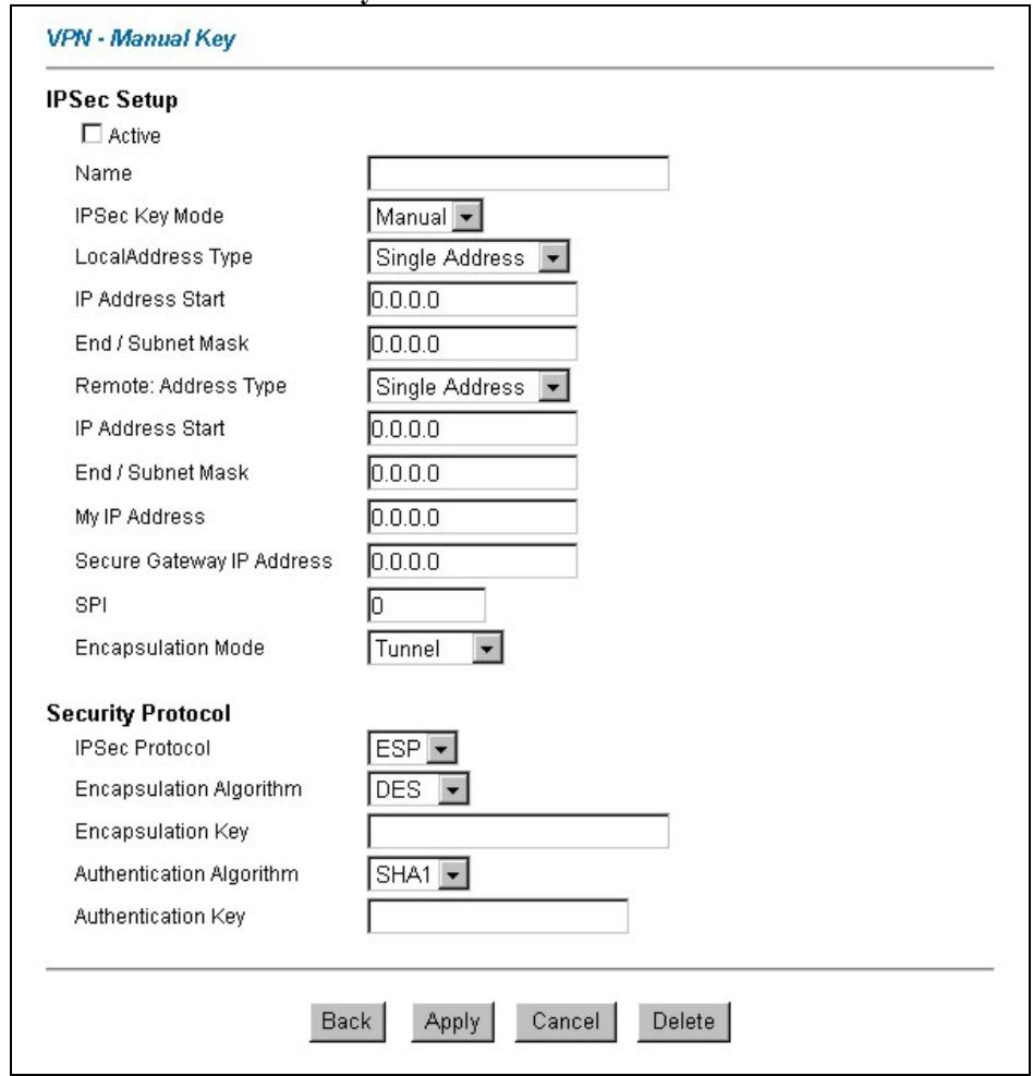 ZYXEL PRESTIGE 652HWI - 17.13Configuring Manual Key - 1