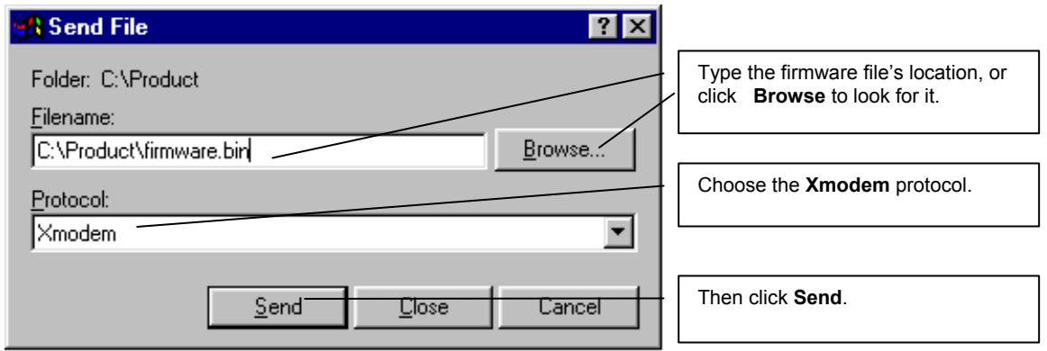 ZYXEL PRESTIGE 652HWI - Example Xmodem Firmware Upload Using HyperTerminal - 1