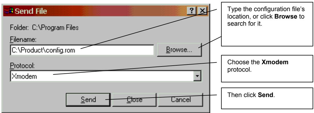 ZYXEL PRESTIGE 652HWI - Uploading a Configuration File Via Console Port - 1