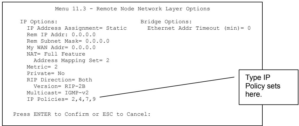 ZYXEL PRESTIGE 652HWI - Ethernet IP Policies - 2