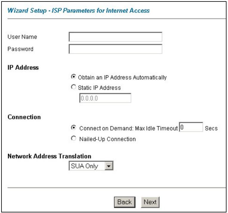 ZYXEL PRESTIGE 652HWI - Wizard Setup Configuration: Second Screen - 4