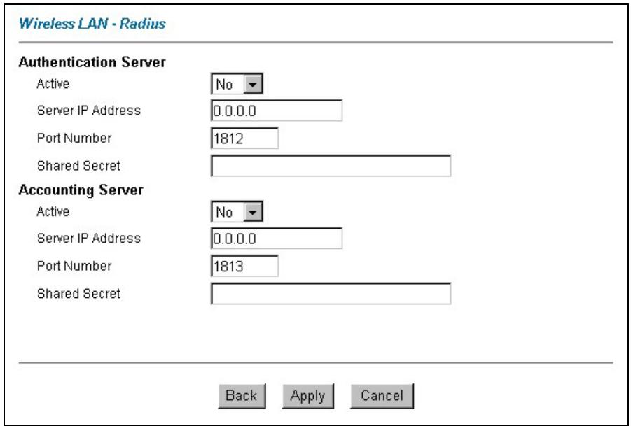 ZYXEL PRESTIGE 652HWI - Configuring RADIUS - 1