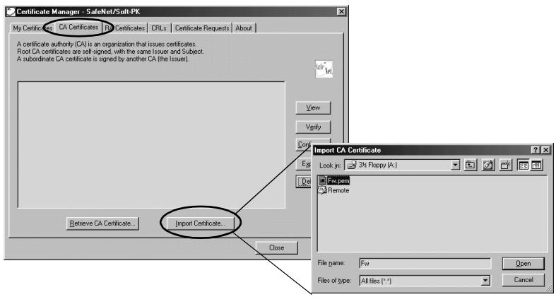 ZYXEL ZYWALL 100 - Importing certificate in Soft-PK - 1