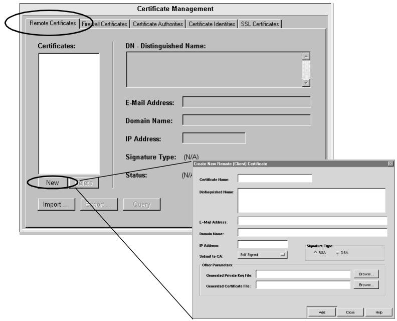 ZYXEL ZYWALL 100 - Creating & exporting remote certificate(s) - 1