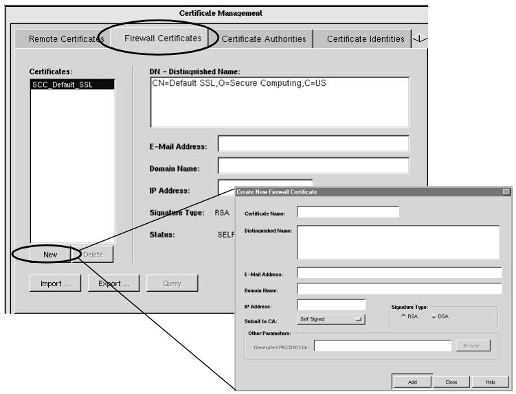 ZYXEL ZYWALL 100 - Creating & exporting a firewall certificate - 1
