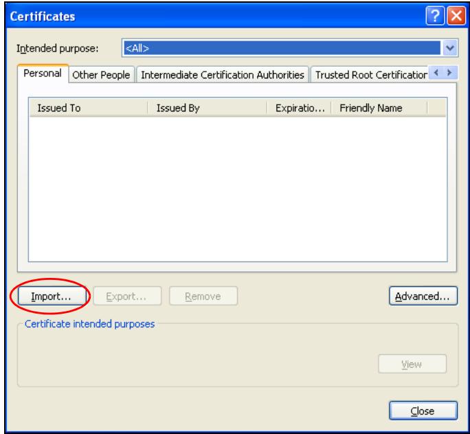 ZYXEL ZYWALL USG 20 - Wireless Clients Import the ZyWALL's Certificate - 2