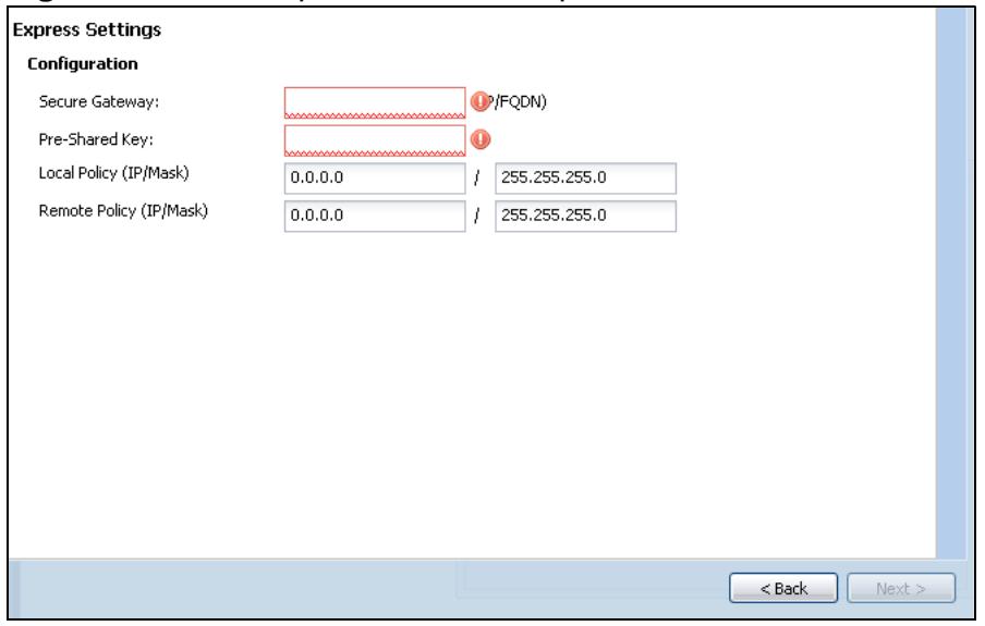 ZYXEL ZYWALL USG 20 - VPN Express Wizard - Configuration - 1