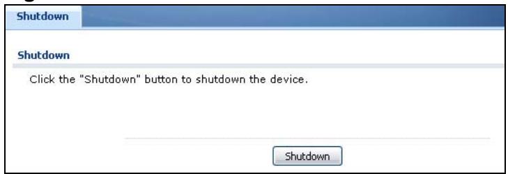 ZYXEL ZYWALL USG 20 - The Shutdown Screen - 1