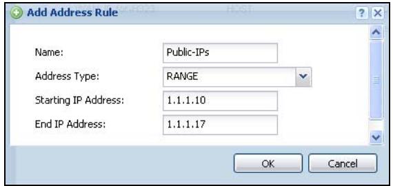 ZYXEL ZYWALL USG 20 - Create the Public IP Address Range Object - 1