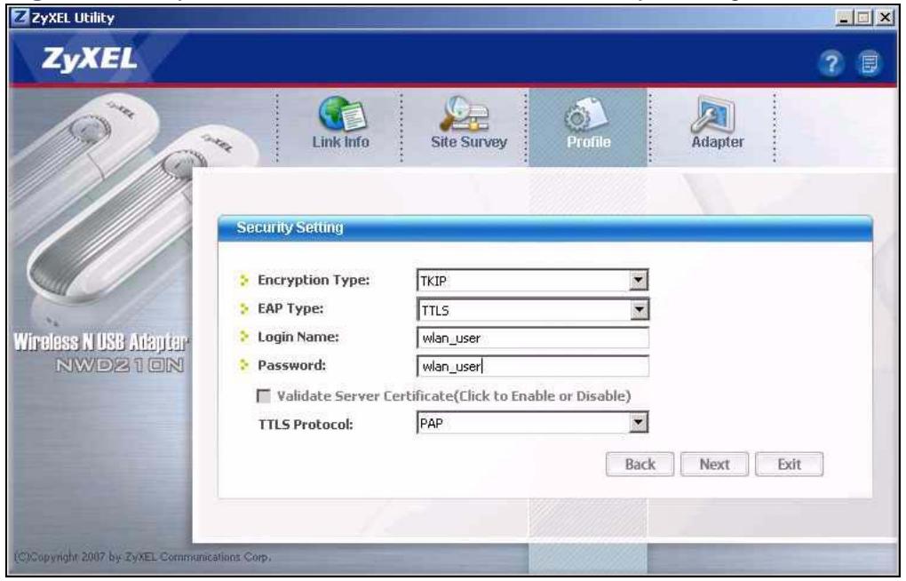 ZYXEL ZYWALL USG 20 - Add a new profile. This example uses "ZYXEL_WPA" as the name. It is also the SSID (name) of the wireless network. Select Infrastructure and click Next. - 3