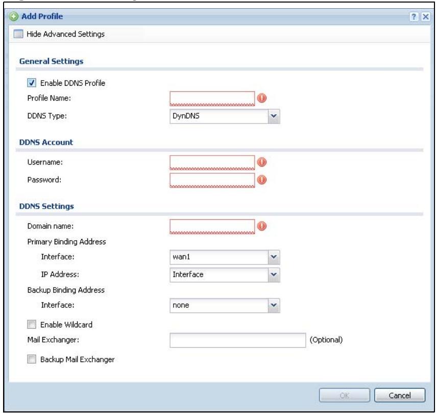 ZYXEL ZYWALL USG 20 - The Dynamic DNS Add/Edit Screen - 1