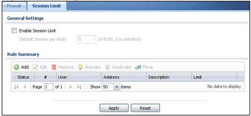 ZYXEL ZYWALL USG 20 - The Session Limit Screen - 1
