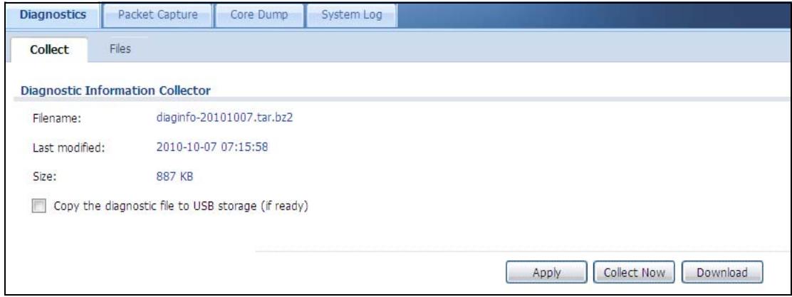 ZYXEL ZYWALL USG 20 - The Diagnostic Screen - 1