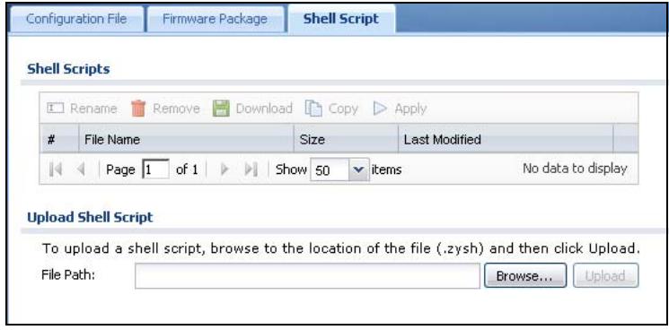 ZYXEL ZYWALL USG 20 - The Shell Script Screen - 1