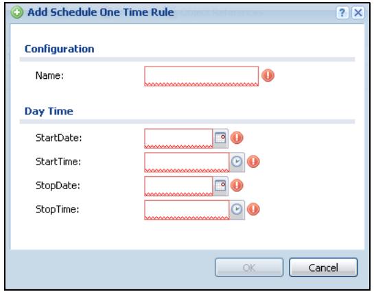 ZYXEL ZYWALL USG 20 - The One-Time Schedule Add/Edit Screen - 1