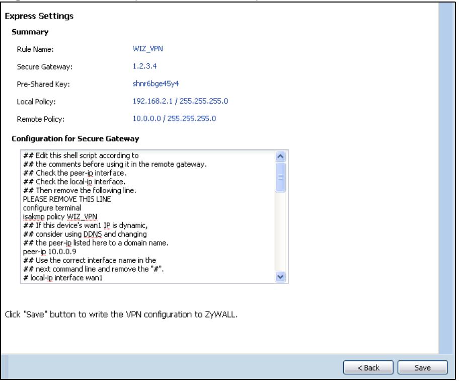 ZYXEL ZYWALL USG 20 - VPN Express Wizard - Summary - 1