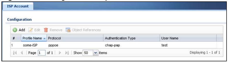 ZYXEL ZYWALL USG 20 - ISP Account Summary - 1